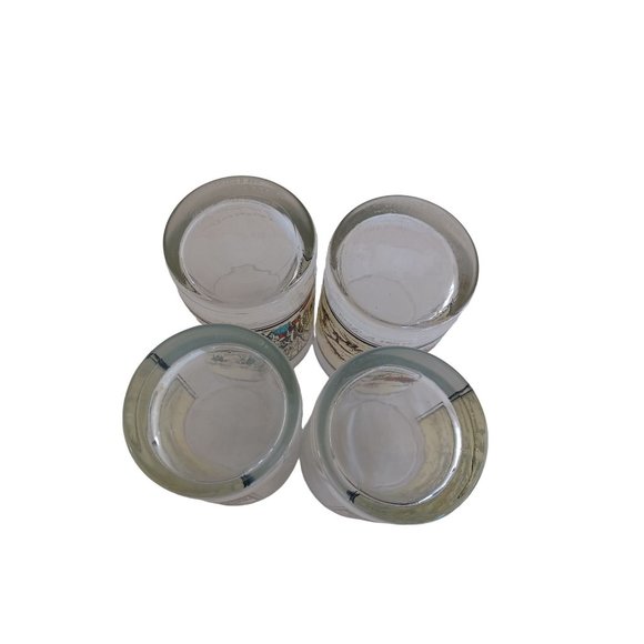 1980's Set of 4 Currier & Ives Winter Scenes Bar Glasses Heavy Bottoms 4.75"x 3" - Picture 4 of 9